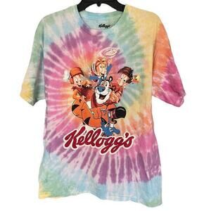 Kellogg’s retro tie dye Tony The Tiger cereal quirky 80’s tee shirt L